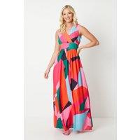 Debut London by Coast V Neck Full Skirted Maxi Dress