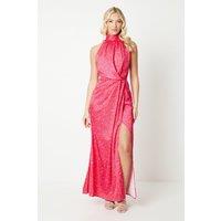 Debut London by Coast Halterneck Satin Midi Dress