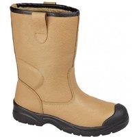 Grafters Men's Scuff Toe Cap Safety Leather Rigger Boots in Tan | Size: 11