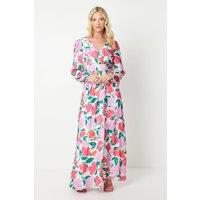 Debut London Women's by Coast Printed Peony Chiffon Maxi Dress | Size: 10