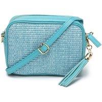 Elie Beaumont Women's Raffia Crossbody Bag in Aqua