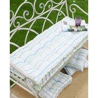 Dibor Vintage Style Blue Striped Indoor Outdoor Furniture Garden Bench Cushion L105cm x W42cm | Size: Large