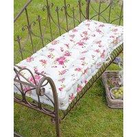 Dibor Vintage Style Pink Floral Reversible Outdoor Furniture Garden Bench Seat Pad L105cm x W42cm in Red | Size: Large