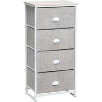 Costway 4-Drawer Fabric Dresser Metal Frame Chest of Drawers Nightstand