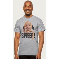 Sooty Men's Sausages Sweep Distressed T-Shirt in Mid Grey | Size: Medium
