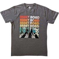 The Beatles Men's Abbey Stacked Sleeve Print T-Shirt in Charcoal | Size: 2XL
