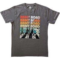 The Beatles Men's Abbey Stacked Sleeve Print T-Shirt in Charcoal | Size: XL