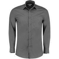 Kustom Kit Men's Long Sleeve Poplin Shirt in Dark Grey | Size: 18 inches