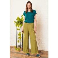 Nomads Clothing Women's Viscose Wide Leg Trousers in Green | Size: 12