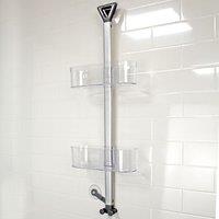 Showerdrape Elements Clear 2 Tier Basket Hanging Shower Caddy