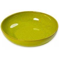 Verano Spanish Ceramics Selena Glazed Hand Dipped Kitchen Dining Large Bowl (Diam) 30cm in Lime