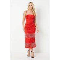 Debut London by Coast Beadwork And Fringe Midaxi Dress