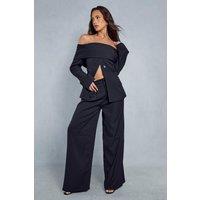 Tailored High Waisted Button Detail Trousers