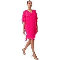 Embellished Cold Shoulder Overlay Dress
