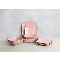 Creative Tops Raven 12 Piece Dinner Set Pink in Pale Pink | Size: 12 Pack