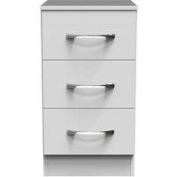 Ready Assembled 2 U Hampshire 3 Drawer Bedside Cab(Ready Assembled) in White