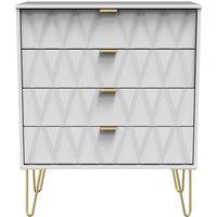 Ready Assembled 2 U Dallas 4 Drawer Chest (Ready Assembled) in White