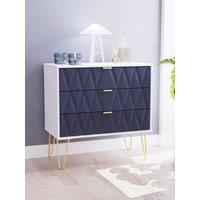 Ready Assembled 2 U Dallas 3 Drawer Chest (Ready Assembled) in Dark Blue