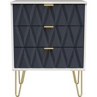 Ready Assembled 2 U Dallas 3 Drawer Midi Sideboard (Ready Assembled) in Dark Blue