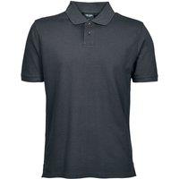TEE JAYS Men's Heavy Pique Short Sleeve Polo Shirt in Dark Grey | Size: 4XL