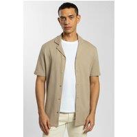 Steel & Jelly Men's Jersey Short Sleeve Shirt With Waffle Texture in Stone | Size: Large