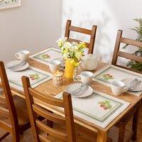 Evans Lichfield Strawberry Set of 4 Indoor/Outdoor Placemats in Light Green