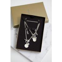 Silver Infinity And Pearl Trio Set - Gift Boxed