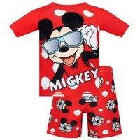 Disney Boy's Mickey Mouse Swimming Costume in Red | Size: 18-24 m