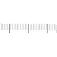Berkfield Home Garden Fence with Spear Top Steel 10.2x1.2 m Black