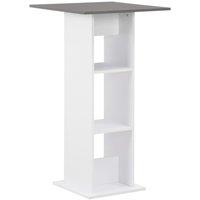 Berkfield Home Bar Table White & Anthracite Grey 60x60x110 cm | Size: 60 x 60 x 110 cm