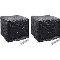 Berkfield Home Garden Water Tank Covers 2 pcs 8 Eyelets 116x100x120 cm in Black | Size: 116 x 100 x 120 cm