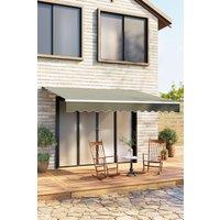 Window & Door Awning Canopy - UV & Weather Resistant 158"x118" High-Quality Polyester Fabric with Aluminium Brackets for Porch, Patio, Deck,Grey