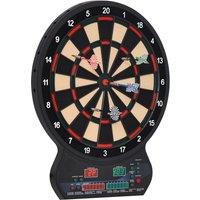 HOMCOM LED Dartboard Electronic Scoreboard 8 Players 27 Games Fun w/ 12 Darts in Black