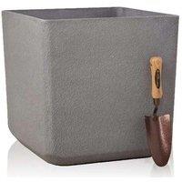 Primrose Volcanic Grey Square Outdoor Modern Stone Resin Composite Planter 48cm