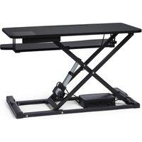 VonHaus Height Adjustable Two Tier Electric Desk Converter with Keyboard Shelf in Black