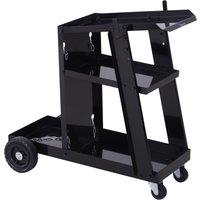 DURHAND Three Tier Welding Cart Universal Storage for Gas Bottles in Black