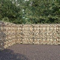 Berkfield Home Gabion Wall with Covers Galvanised Steel 900x50x200 cm in Silver | Size: 900 x 50 x 200 cm