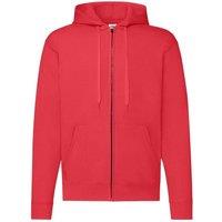 Fruit of the Loom Men's Classic Zipped Hoodie in Red | Size: XL