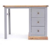 Cabinet Bits Biccari 3 Drawer Desk - Dressing Table Brass Knob in Grey