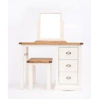 Cabinet Bits Cosenza 3 Drawer Dressing Table Set Chrome Cup Handle in Off-White