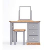 Cabinet Bits Biccari 3 Drawer Dressing Table Set Chrome Knob in Grey