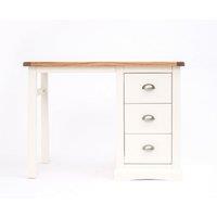 Cabinet Bits Cosenza 3 Drawer Desk - Dressing Table Chrome Cup Handle in Off-White