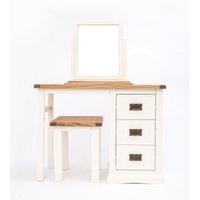 Cabinet Bits Cosenza 3 Drawer Dressing Table Set Brass Drop Handle in Off-White