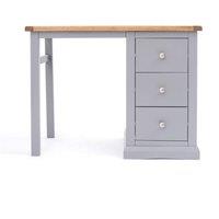 Cabinet Bits Rocca 3 Drawer Desk - Dressing Table Chrome Knob in Grey