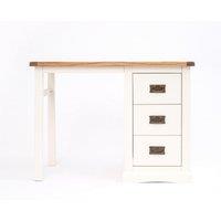 Cabinet Bits Cosenza 3 Drawer Desk - Dressing Table Brass Drop Handle in Off-White
