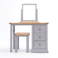 Cabinet Bits Rocca 3 Drawer Dressing Table Set Brass Knob in Grey