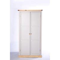 Cabinet Bits Bomporto 2 Door Wardrobe Wood Knob in Light Grey