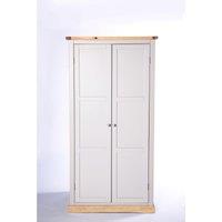 Cabinet Bits Bomporto 2 Door Wardrobe Chrome Knob in Light Grey