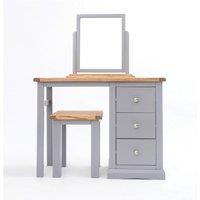 Cabinet Bits Rocca 3 Drawer Dressing Table Set Chrome Knob in Grey