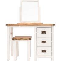 Cabinet Bits Lovere 3 Drawer Dressing Table Set Brass Drop Handle in Off-White
